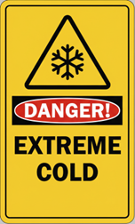 danger extreme cold sign