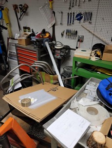 messy workspace