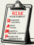 A cartoon clipboard with the 4-step experiment planning process know as R.A.M.R. written on it. 