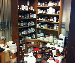 laboratory with abundant of chemicals that need cleaning out